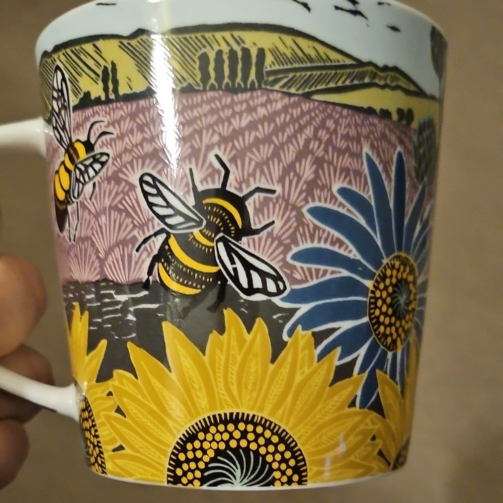 Floral and Bee Patterned Mug